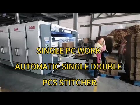 Automatic stitching machine, single piece dual pcs nailing of boxes