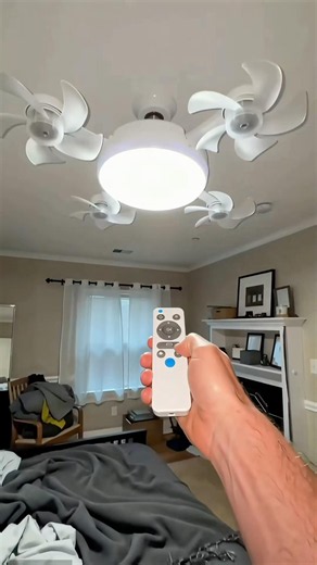 Buy! 7.28" Remote Control Ceiling Fan Light - E27 Energy-Saving Silent Fan with 3 Color Temperatures