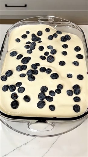 No bake blueberry cheesecake pound cake dessert