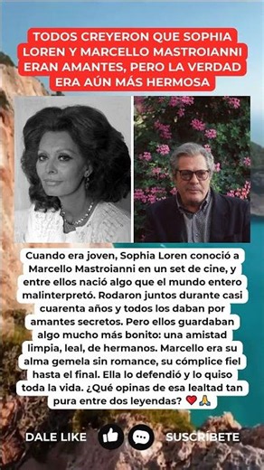 Sophia Loren y la lealtad que guardó a Marcello Mastroianni durante cuatro décadas