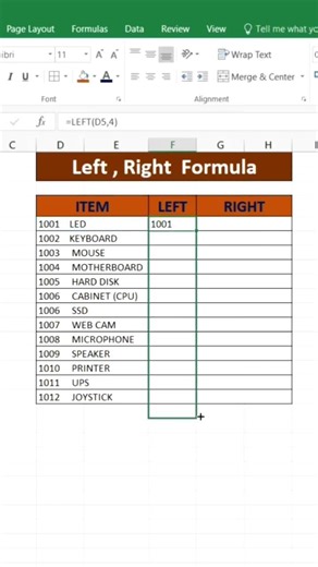 Excel me RIGHT & LEFT Formula ka Magic