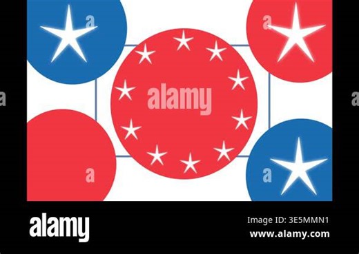 Independence Day wallpaper.animation with stars.Rotation of the central red circle with white stars Stock Video Footage - Alamy