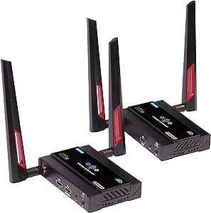 TreasLin 4K Wireless HDMI Transmitter and Receiver Wireless HDMI Extender Full HD 200m (656ft) Support 4K@30Hz,IR Remote Control for DSLR Camera Projector Laptop Church Home Office