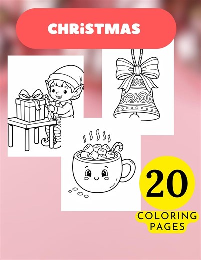 20  Christmas Coloring Pages for Kids (PDF Pattern) - Etsy