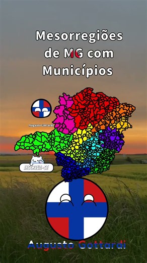 Mesorregiões de MG com Municípios #minasgerais #minas #sudeste #belohorizonte #brasil #brazil