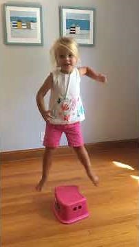 Gross motor activities toddler/preschooler (jumping skills using a stepstool)