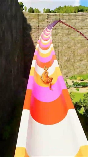 Giant Water Park Slide with an Epic Splash! 🌊