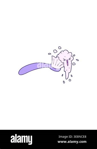 starburst effect animation of cartoon toothbrush and toothpaste