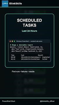 Find Recent Scheduled Tasks with PowerShell #Shorts