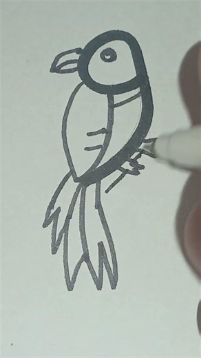 How to draw a parrot 🦜🦜🦜 with number 9 easy drawing with pencil #drawing #drawing bird
