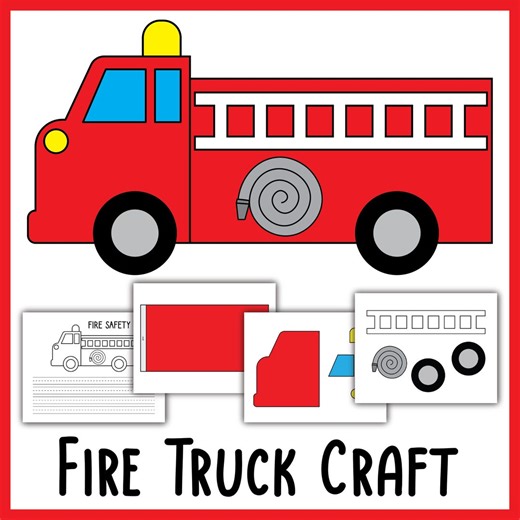 Fire Truck Craft & Writing Activity: Fire Safety Week (PDF) - Etsy