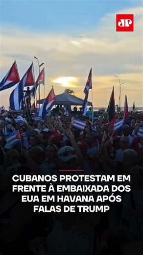 Cubanos protestam em Embaixada dos EUA em Havana após falas de Trump #shorts
