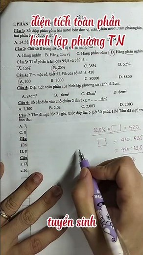 tính diện tích toàn phần hình lập phương #maths #education #montoan #toantieuhoc