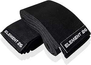 Element 26 Knee Wraps for Weightlifting - Compression Wrap Knee Support for Working Out, Powerlifting & Body Building | Deadlift Wraps (Long, Black)