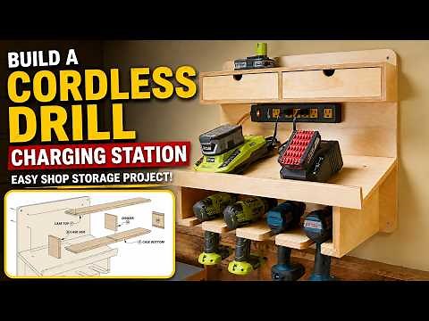 Build a Cordless Drill Charging Station | Easy Shop Storage Project