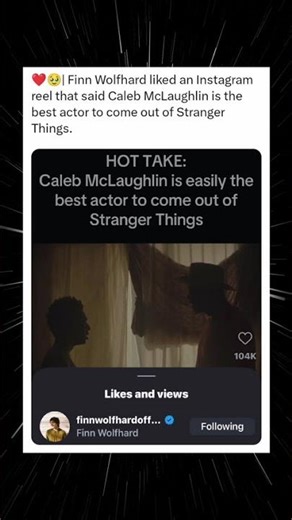 Finn Wolfhard Likes Post Calling Caleb McLaughlin the Best Actor From Stranger Things 👀