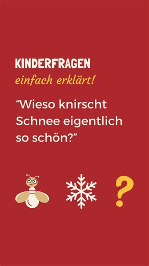Glühlis Blubberlabor | Experimente für Kinder on Instagram: "🌨️ Wieso knirscht Schnee eigentlich so schön? ❄️ So ein schönes Geräusch im Winter: Das Kirschen unter den Schuhen, wenn man durch den Schnee wandert. Mal leise und dumpf und mal richtig laut und knirschend. 👉 Viele Alltagsphänomene erscheinen uns ganz selbstverständlich, aber was steckt eigentlich genau dahinter? 💡 Ich bin der Frage auf den Grund gegangen! Schnee besteht aus vielen kleinen Eiskristallen. Wenn er auf dem Boden liegt