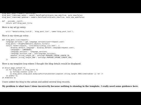 django blog no display - beginner