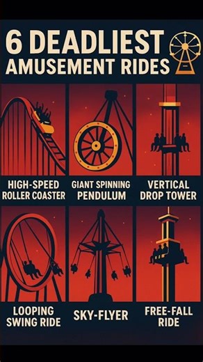 6 Deadliest Amusement Rides in the World 🎡💀 #shorts #shortvideo #ride