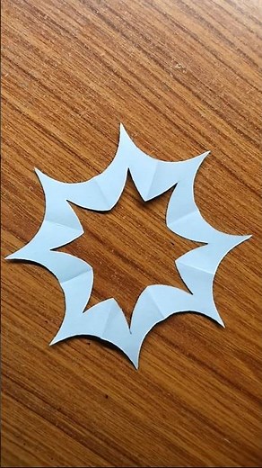 3 Fold Paper cutting -182 ❄️✂️💡 #papercraft #shorts #snowflakes