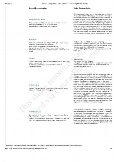 NRS 434VN Topic 4 Assignment Shadow Health Comprehensive Assessment of Tina complete 2022 update