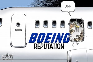 Editorial cartoons for Jan. 14, 2024: Boeing troubles, AWOL defense chief, GOP primary fight