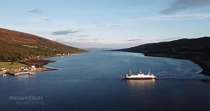 9.6K views · 373 reactions | MV Loch Dunvegan, the Isle of Bute car ferry from Rhubodach to Colintraive, at sunset tonight - Argyll, Scotland. (Please click the HD button to watch in High Definition) VisitScotland CalMac Ferries Explore Argyll Argyll & Bute Forum Isle of Bute | Richard Elliott Aerial Filming | Facebook