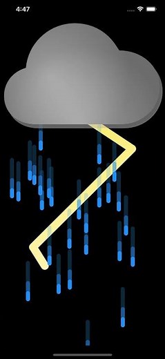 Animation of a Raining Cloud using SwiftUI Canvas and TimelineViews