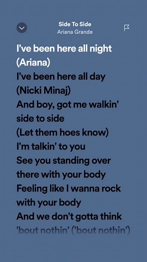 Side To Side - Ariana Grande #lyrics #spotify #lyricsvideo #fyp | ariana grande songs