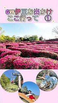 【GW伊豆お出かけ☀️ここ行って♩①49】つつじ×絶景+遊具×恐竜=どこ？#伊豆 #小室山 #ツツジ #恐竜 #家族vlog #公園 #リフト #伊東 #東伊豆 #伊豆高原 #gw