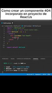 1.2K views · 34 reactions | Como crear un componente 404, con reactjs, #paginaweb #AppWeb #ReactJS | Progamacion web, | Facebook