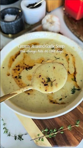 Creamy Roasted Garlic Soup Recipe | Garlic Lovers NEED This