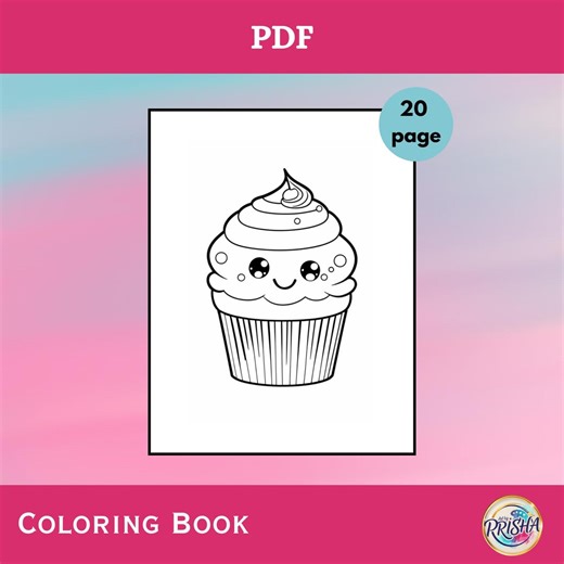 Cupcake Coloring Pages Printable Pdf | Dessert Activity Sheets | Kids Bakery Art Workbook | Instant Download - Etsy