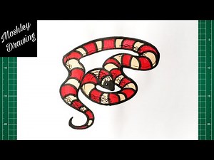 How to Draw a Scarlet King Snake Step by Step