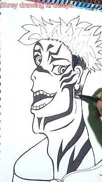 Anime Ninja Face Drawing ✍️ | Powerful Anime Style Ink Sketch | Easy Drawing Tutorial#drawing #art