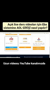 Eba'ya Açık Lise Girişi Nasıl ve Nereden Yapılır? Açık lise derslerinin videolarını ücretsiz Eba sisteminden izleyerek derslerinize çalışabilirsiniz. @acik.ogretim.lisesii @aof_universite #açıklise #aol #lise #sınav #meb #eba | Açık Lise Öğrencileri