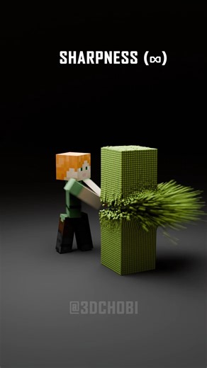 Alex Tests Diamond Sword Sharpness ♾️, Bamboo into 24,000 Cubes #satisfying #animation #minecraft