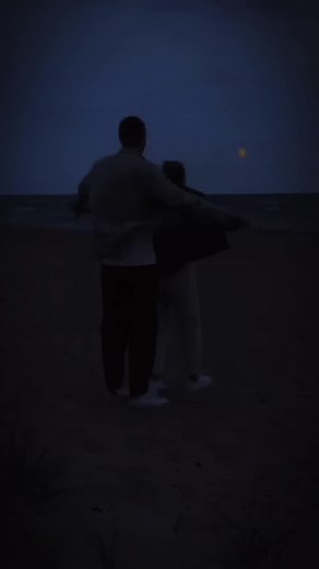 Romantic Night at the Beach: A Moonlit Embrace
