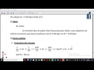 🌎 Leçon n°042 CALCUL DES STRUCTURES À LA MAIN D'UN R+10 I EVALUATION DES CHARGES SUR POUTRE PALIERE