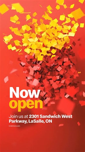 118 reactions · 11 shares | LaSalle, we’re officially OPEN!  Find us on Sandwich Street by Windsor Crossing Mall - ready to serve smiles, fries, and everything nice. Let’s make memories together! ❤️ #mcdonalds #mcdonaldscanada #fries #lasalle #windsor #nowopen #friesforall #grandopening | Windsor McDonald's | Facebook