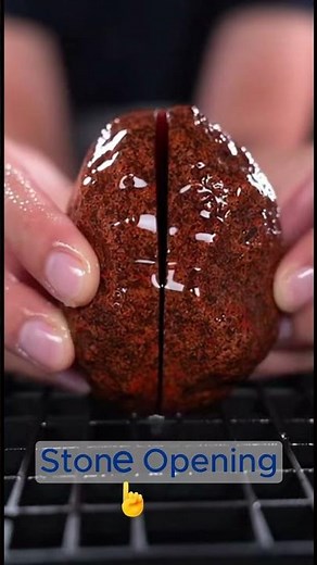 Unreal Red Jadeite Reveal! Deep Crimson Jade Cut Open in 4K Extreme Macro | #jade #asmr #crystal