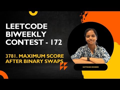 Leetcode|3781 Maximum Score After Binary Swaps | Java | Bi Weekly Contest172