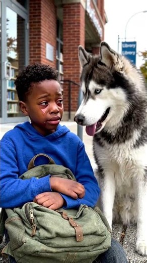 Crying Boy Gets Comforted by a Loyal Husky ❤️🐺 | Heartwarming Dog Story #Shorts
