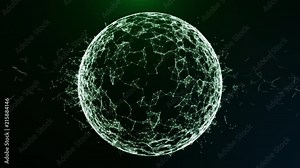 Global blockchain network connection in digital cyberspace. Financial or social abstract background animation High-quality 4K loopable 3D rendering suitable for Cryptocurrency, financial, social