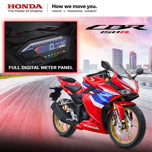 The CBR150R’s full digital meter panel lets you monitor your ride with ease. Its enhanced display delivers clear, precise riding information at a glance. Ride yours now! Actual unit may vary. #CBR150R #FireUpYourRide #HondaPH #HondaHowWeMoveYou | Honda Philippines, Inc.