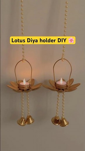 DIY Lotus Hanging Tea Light Holder 🌸 Easy Diwali Decoration