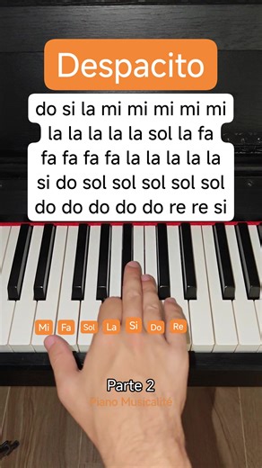 1M views · 14K reactions | Despacito | Parte 2 #piano #pianotutorial #pianolessons #short #pianomusicalite | Piano Musicalité | Facebook