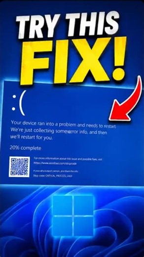 Fix 100% Bluescreen Error in Windows 10/11 (BSOD).#viralshorts #bluescreenerror #bsod #win11 #win10