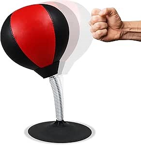 Desk Punching Bag – Stress Relief Product for Office & Home, Desktop Boxing Ball with Suction Cup,Mini Anti-Stress Punching Bag, Fun Anger Management Gift for Coworkers or Friends