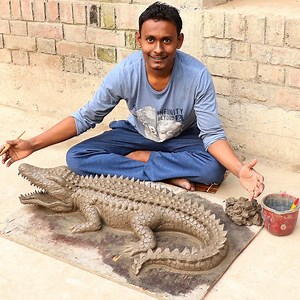 Big crocodile making with clay Visit my youtube channel https://youtube.com/@claycrafts Background music credit Title: Steady On Course Artist: Trout Recording Link: https://business.facebook.com/sound/collection/?sound_collection_tab=sound_tracks&asset_id=514485613839243&reference=artist_attr | Easy paint with biswanath